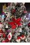 Christmas Tree Ornament Christmas Flower 1 Piece Red Poinsettia Ponsatia 25cm Large Size Christmas Artificial Flower - 6