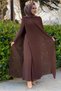 Women's Brown Pleated Detail Belted Jumpsuit t 8943 - 2