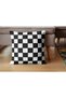 4-Piece Digital Printed Gift Sofa Set - Black and White Checked - 3