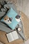 4-Seat Digital Printed Gift Sofa - Turquoise Floor Cat Patterned Cartoon - 2
