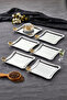Elegante Square Series, Volo Prezioso Handle Patterned Chrome Presentation Promise Engagement Tray, 22X22Cm, 6 Pieces - 4