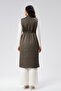 Women's Zipper Detailed Long Quilted Vest - 4