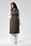 Women's Zipper Detailed Long Quilted Vest - 2