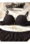 Basic Knit Patterned Light Support Bra Set - 5