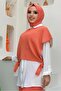 WOMEN'S GRAPEY (POMEGRANATE FLOWER) SLEEVLESS SIDE BINDING DETAILED KNITWEAR Pullover T 73222