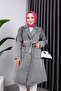 Women's Pocket Buttoned Jeans Trench Coat - 6