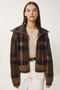 Brown Beige Knitwear Cardigan - Checkered and Zippered Ldp0024 - 2
