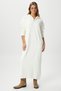 Women's Magie Polo Neck Zippered Cream Long Knitwear Dress
