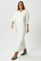 Women's Magie Polo Neck Zippered Cream Long Knitwear Dress - 6