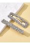 So-much Women's New Season Luxury Natural Stone 2-Piece Card Side Collet Snap Buckle Silver-9 - 3