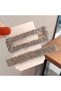 So-much Women's New Season Luxury Natural Stone 2-Piece Card Side Collet Snap Buckle Silver-9