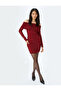 Madonna Collar Off-The-Shoulder Draped Long Sleeve Slim Fit Tulle Bodycon Dress - 2