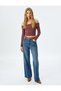 Long Sleeve Slim Fit Madonna Collar Off-The-Shoulder T-Shirt - 2