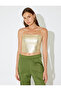 Strapless Crop Sleeveless Slim Fit Glitter Evening Dress Blouse - 4