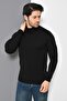 Men's Black Half Turtleneck Basic Knitwear Sweater - 2