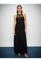 Melis Ağazat X - Halter Neck Long Dress Viscose Crochet Detail - 3