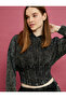 Batik Patterned Sweatshirt Crew Neck Corset Look - 3