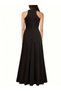 Women's Halter Neck Deep Slit Detail Full Length Imported Crepe Evening Dress - 3