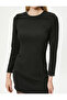 Stoned Mini Dress Long Sleeve Crew Neck - Handmade Collection - 5