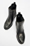 Thick Sole Real Leather Women's Chelsea Boots - Br 66185 Black - 5