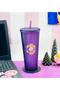 Star Sky Crystal Patterned Glass with Straw 750ml