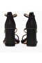 Donna Women's Stone Embellished Satin Platform Heeled Sandals-1393 - 4