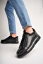 Ba04471 Black Leather Men's Genuine Leather Stretch Gel High Sole Sports Shoes - Black Leather