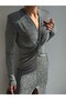 Slit Detailed Glitter Twist Dress