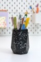 Black Office Set Pen Holder Memo Pad Holder Business Card Holder Desktop Organizer (3 Pieces) - 7