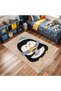 Lina Collection Cute Penguin Patterned Woven Base Modern Decorative Carpet Lina52 - 4