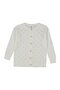 Girl's White Self Patterned Pearl Buttoned Knitwear Cardigan