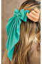 Women's Turquoise Long Tail Bow Hair Clip - Large Size - 4