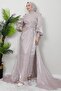 Powder Color Aslı Hijab Dress - 3
