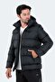 Winter Waterproof Men's Zippered Coat with Pockets Black - 6