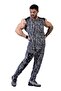 Men's Blue Trousers Sweatpants Baggy Cut Skinny Leg - 7