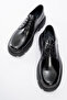 Men's Thick Sole Lace-Up Casual Shoes Real Leather Mc 20251 Black - 5