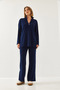 Women's Navy Blue Long Sleeve Top and Bottom Set 20247553 - 7