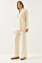 Women's Ecru Long Sleeve Top and Bottom Set 20247553