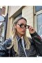 Black Clear Oval Round Bone Women Men Unisex Blue Screen Goggle Eyewear - 3