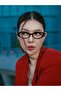 Black Clear Oval Round Bone Women Men Unisex Blue Screen Goggle Eyewear