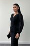 Chiffon Fabric Flywheel Detail Pencil Dress - Black - 4