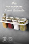 4-Piece Self-Adhesive Square Spice Container Set with Label Stickers, Stands, and Locking Spoons - Food Container Set