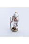 New Year's Ornament Tin Soldier Set, 10 Cm, White 4 Pcs - 6