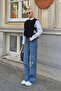 Women's Knitwear Sweater with Black Tie Detail Hair Braid Pattern - 2
