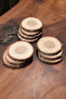 15 cm Diameter Oak Wood Solid Coaster (3 Pcs)
