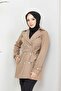 Women's Lined Belted Pocket Water Repellent Fabric Crop Trench Coat