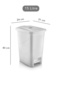 15 Liter Slim Pedal Bathroom Kitchen Trash Can - White - 4