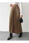 Women's Pleated Long Skirt Size Wide Skirt Comfortable Fit Elastic Waist Skirt - 5