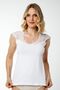 2434 White Cotton Shoulder Guipure Detailed Zero Sleeve Women's Tank Top - 8
