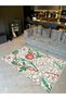 Asena Collection Green Beige Themed Floral Rose Patterned Creative Modern Decorative Carpet 36 - 2